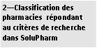 Zone de Texte: 2Classification des pharmacies  rpondant au critres de recherche dans SoluPharm